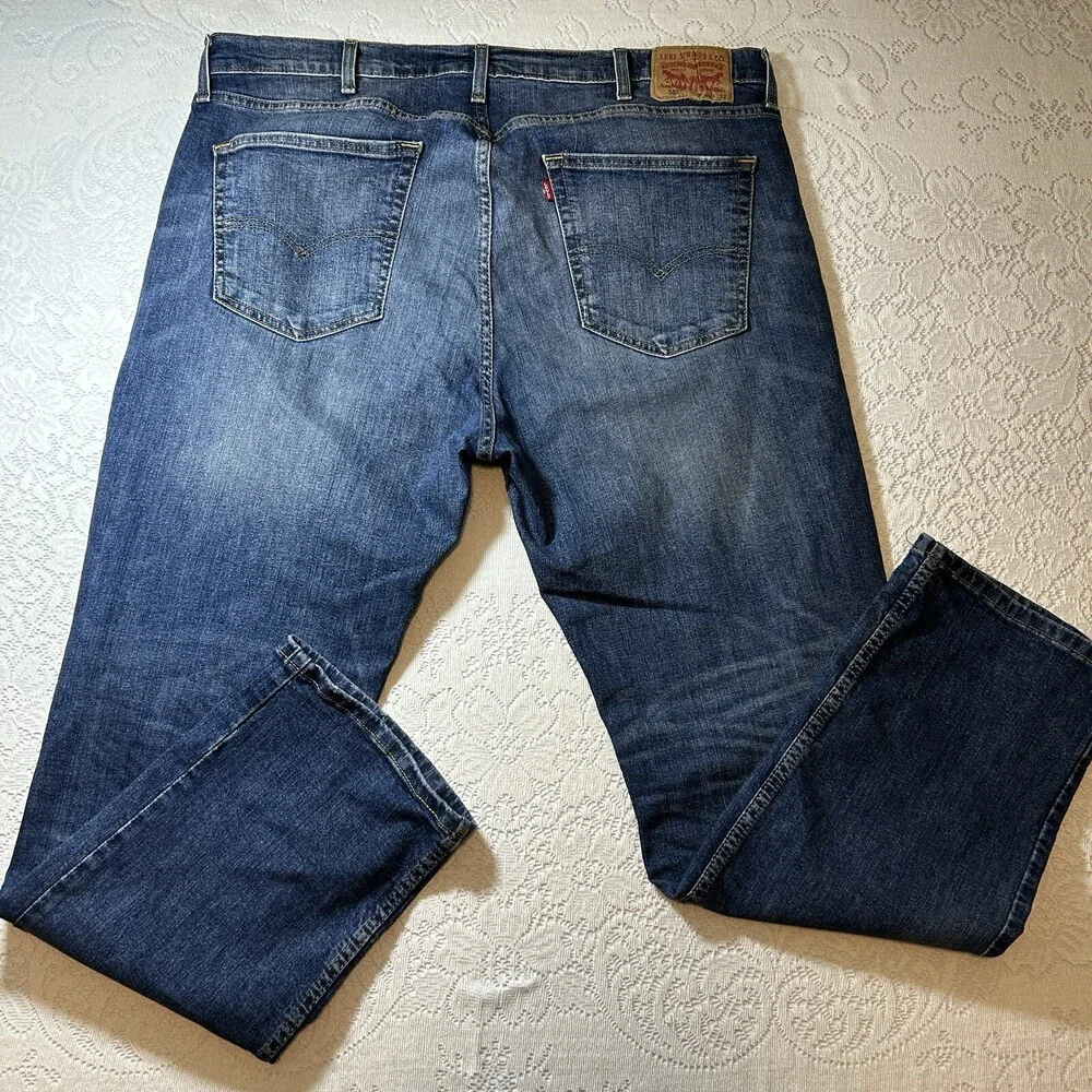 Levis Jeans Mens 40x32 Blue 559 Relaxed Straight Mid Rise Dark Wash Denim